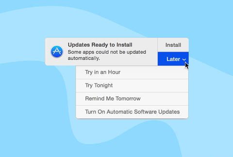 Update for mac not showing up